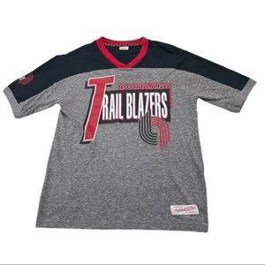 Mitchell & Ness Mens Small Portland Trailblazers T Shirt Basketball Vtg Reprint